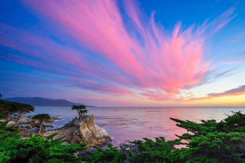 California, Coast, Ocean, Sky, Coastline, 1080P, Sunset, Rock, Horizon, Pebble Beach, Sea, Earth