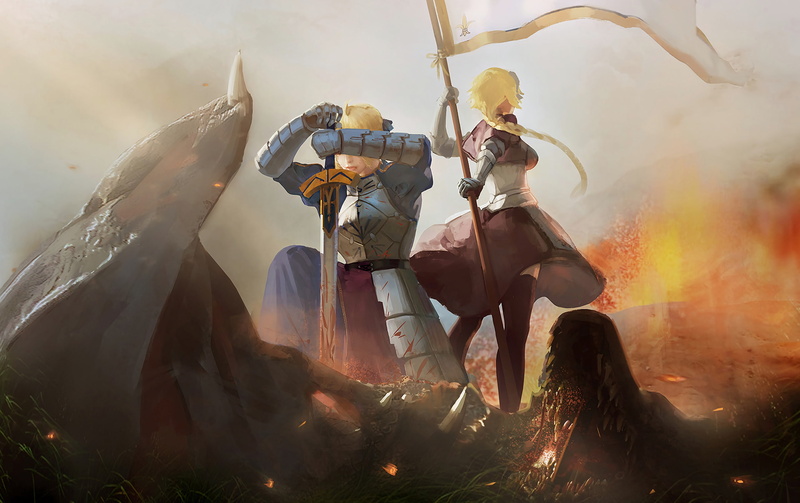 weapon, Artoria Pendragon, Ruler (Fate/Grand Order), clothing, day, people, smoke - physical structure, lifestyles, burning, leisure activity, women, armor