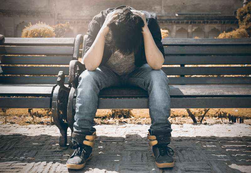 sitting, urban, architecture, depression - sadness, jeans, 5K, landscape, outfit, outdoors, fashion, full length, one person, gray, black, benches, lifestyles