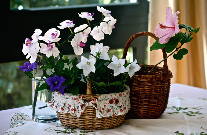 decoration, table, romance, petaled, decor, fragility, flower Head, orchid, bells, flowers, wedding, assorted, basket, outdoors, flower arrangement, celebration