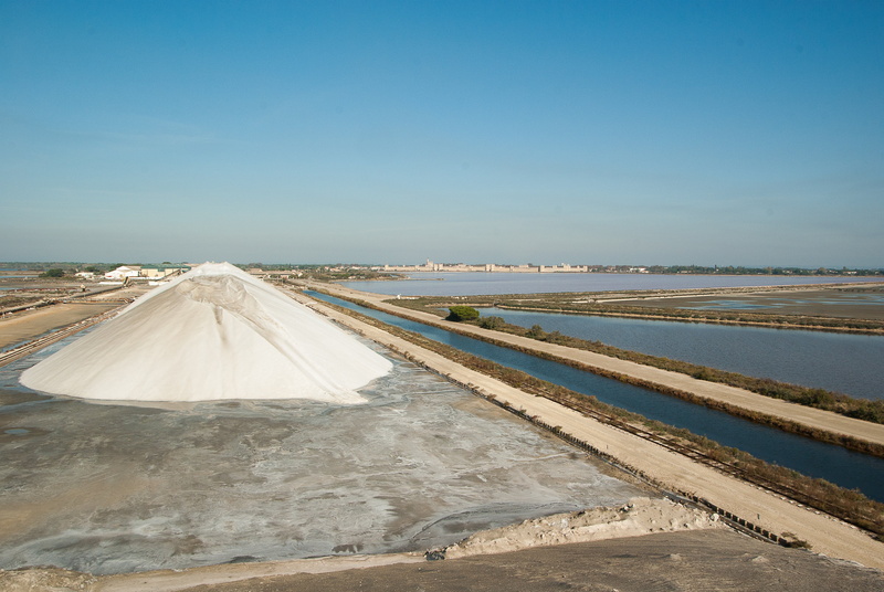 day, mineral, industry, blue, beside, landscape, beauty in nature, scenics - nature, water, camargue, clear sky, no people, saline Drip, canal, environment