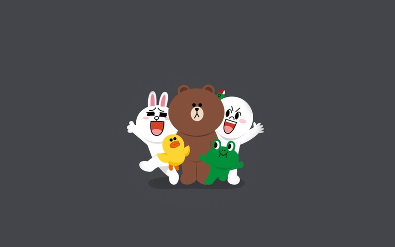 cute, 4K, art, anime, friends, line, chracter