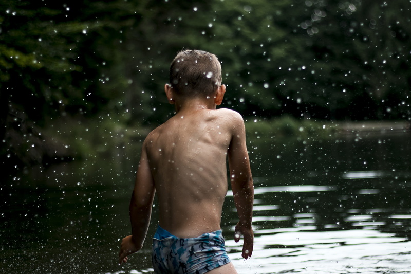 snowing, 4K, rear view, splash, happy, focus on foreground, spraying, enjoy, water, cold, human, standing, care, shirtless, school, lifestyles, childhood