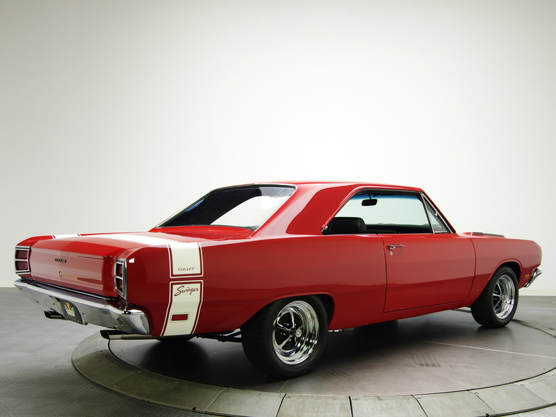 muscle, car, 1080P, dart, 1969, 340, red, dodge, swinger, classic