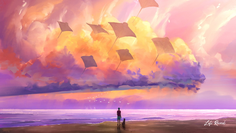 sea, landscape, Surendra Rajawat, sky, 1080P, clouds, digital painting