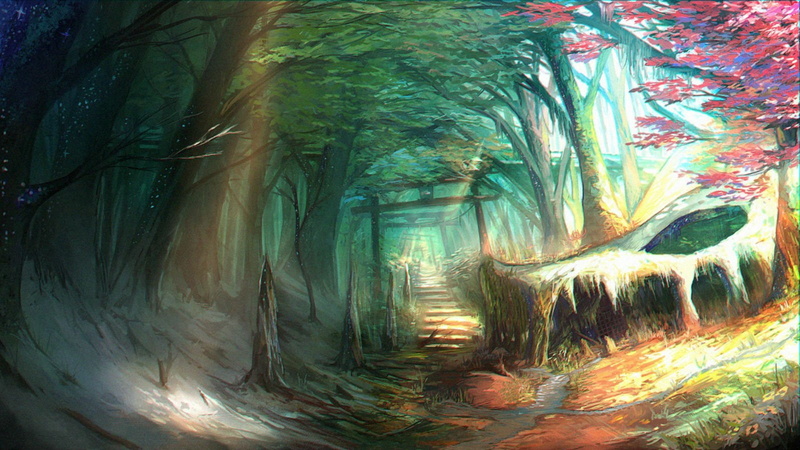 nobody, original, forest, 720P, torii, stairs, scenic, tree, otukimi