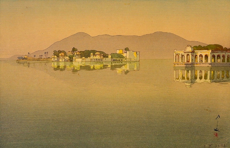 Yoshida Hiroshi, 480P, mountains, Japanese, water, painting, artwork