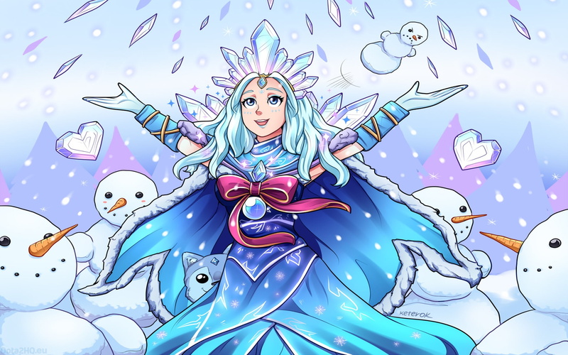 Girl, Snowman, Blue Eyes, Dota, 1080P, DotA 2, Blue Hair, Crystal Maiden (DotA 2)