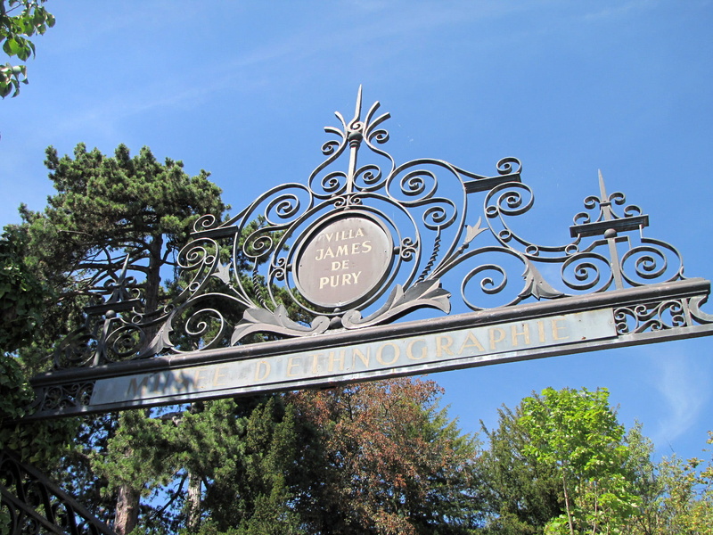 gate, public domain, clear sky, low angle view, james, metalwork, work, day, photos, sky, ornate, built structure, pattern, Switzerland, Neuchatel, tree
