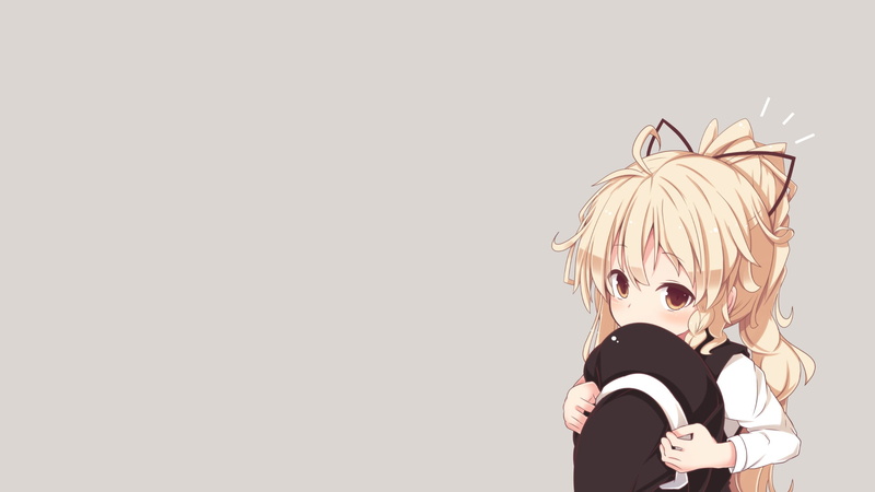 yellow eyes, anime girls, Touhou, Kirisame Marisa, ahoge, simple background, ponytail, 1080P, blonde, anime, gray background