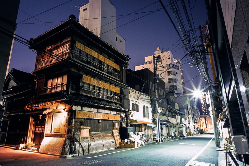 tower, night, monuments, towers, rivers, japon, panorama, way, architecture, japan, light, ray, panoramic, building, tokyo, cities, bridges, 720P