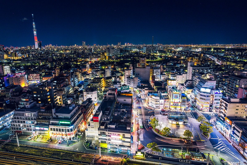 rivers, monuments, 720P, architecture, towers, bridges, building, night, tokyo, light, japan, japon, cities, panoramic, ray, panorama, freeway, tower