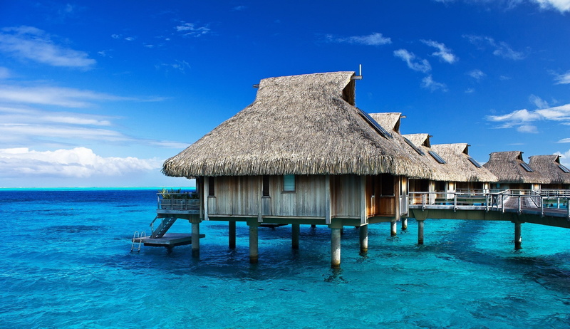 water, built structure, turquoise colored, residential district, building exterior, travel destinations, landscape nature photography resort bungalow sea morning sunlight tropical beach bora bora french polynesia