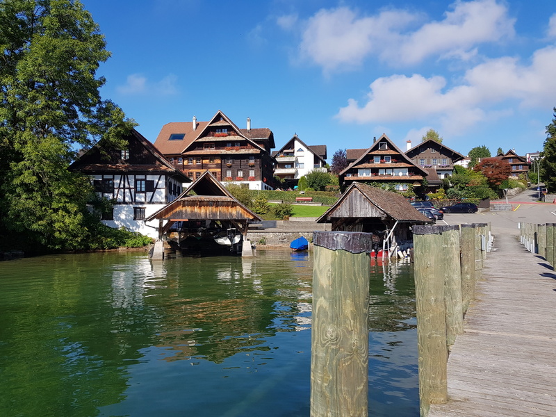 no people, scenic, lakelucerne, lucerne, water, switzerland, residential district, plant, built structure, rural, cloud - sky, building exterior, 4K, day
