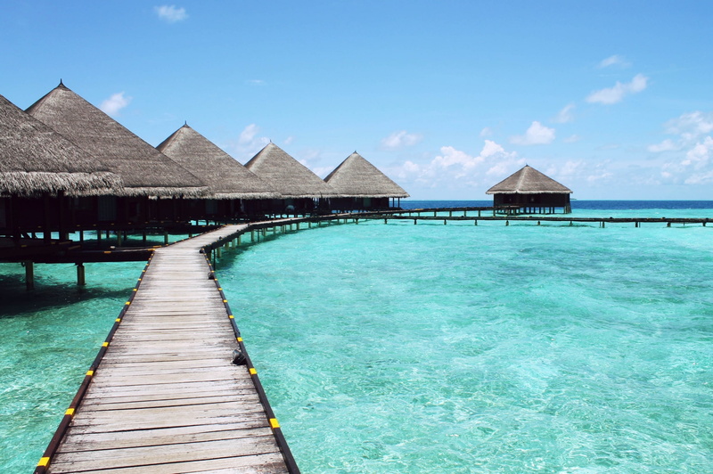no people, stilt house, water, building, outdoors, swimming pool, beauty in nature, day, blue, nature, sea, turquoise colored, summer  pack 1080p hd, roof