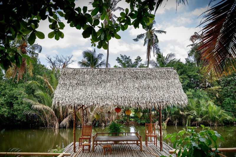 outdoors, asia, 1080P, sea, built structure, green color, tranquil Scene, plant, palm Tree, summer, roof, relaxation, nature, sky, tropical Climate, building exterior