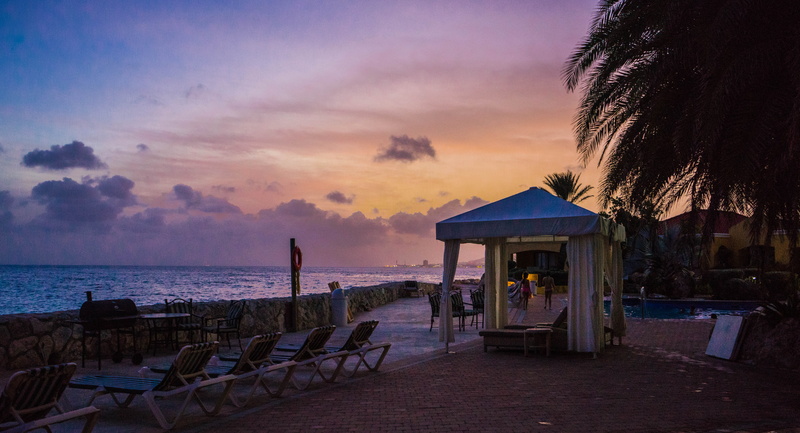 outdoors, land, Tropical, island, sky, sun, water, cabana, Nature, ocean, beach sunset, seascape, tranquil scene, dusk, Sea, beach, paradise, tranquility