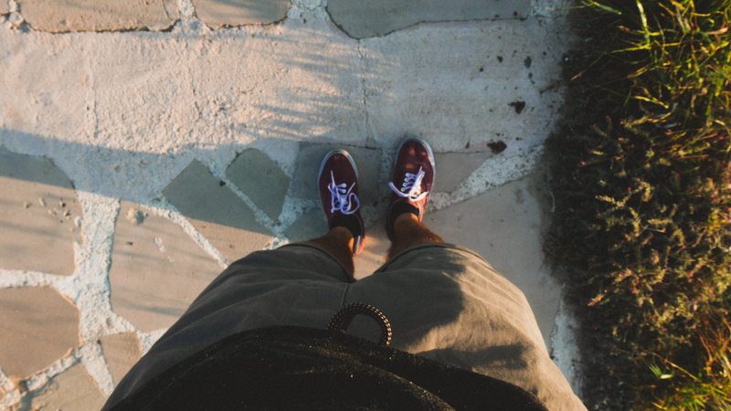 sunset, feet, shoelace, walk, paphos, high angle view, shoes, human foot, body part, vans, real people, outdoors, human body part, day, summer, nature