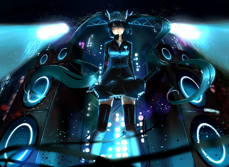 hatsune, miku, vocaloid, thigh, 2K, hatsune miku, highs, twintails, thigh-highs