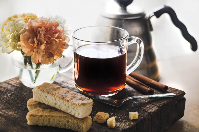 food and drink, glass - material, coffee cup, beside, blossom, baked, focus on foreground, flower, table, flora, quezon city, philippines, indoors, potted plant