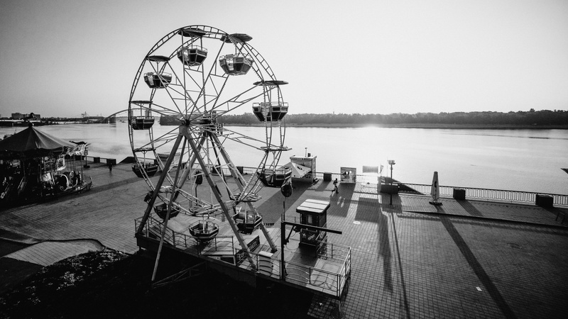 pier, clear sky, moored, ukraine, noperson, mode of transportation, travel, port, no people, ship, nautical vessel, bay, bridge, ferriswheel, reflection
