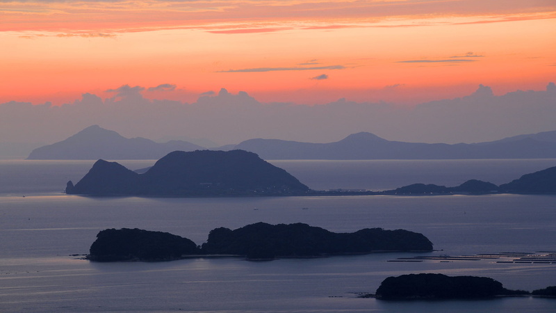 island, Twilight, sea, Nagasaki, 1080P