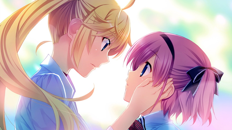 women, 1080P, Grisaia (Series), Sachi Komine, motion, nature, activity, sky, sunset, outdoors, sunlight, side view, back lit, pink color, bright, people