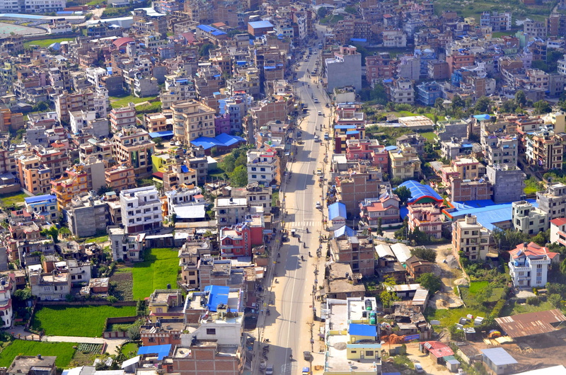 outdoors, travel, crowd, community, nepal, street, day, residential district, asia, kathmandu, birds eye, town, house, 4K, block houses, roof, built structure