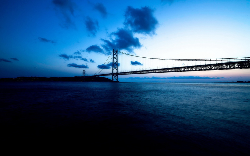 night, bridge, hyogo prefecture, 1080P, kobe, landscape, japan