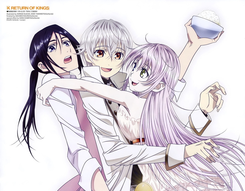 K Project, Neko (K Project), Kuroh Yatogami, Yashiro Isana, Anime, 1080P