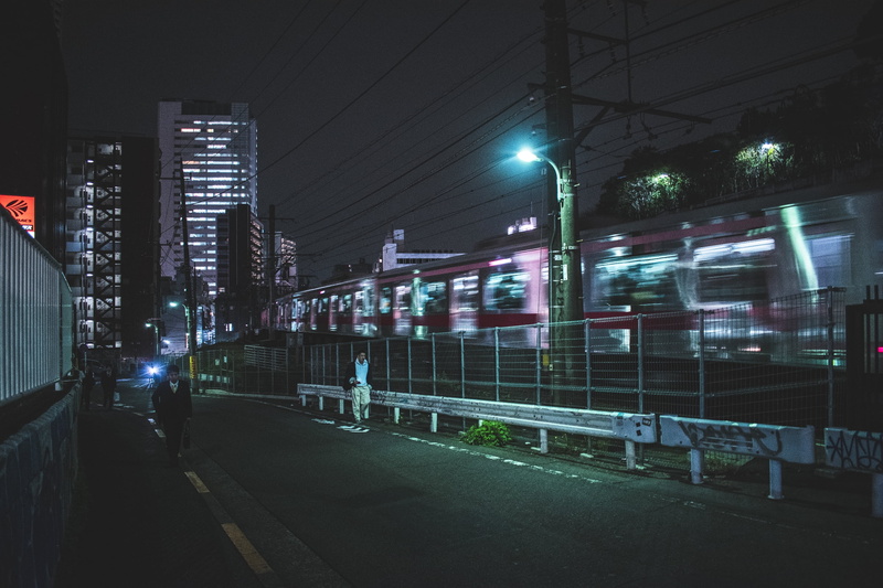 street, 2K, cityscape, Japan, train, Asia, night, Tokyo, urban