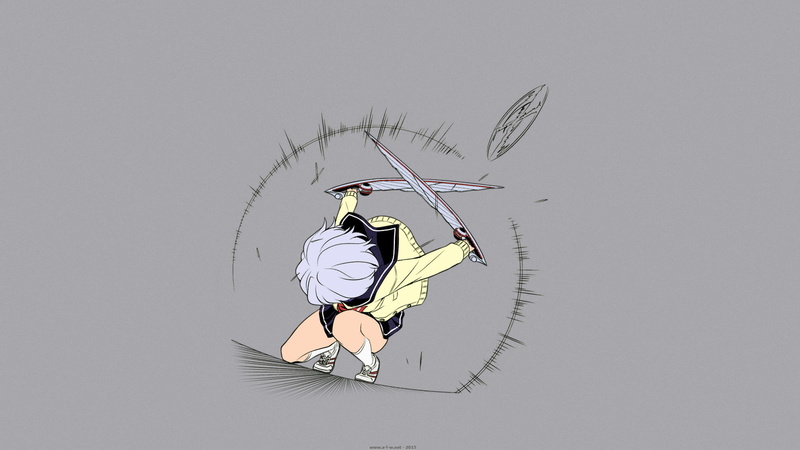 weapon, outdoors, nature, lifestyles, leisure activity, real people, motion, sword, rear view, Karasuma Wataru, jumping, anime girls, Not Lives, fighting