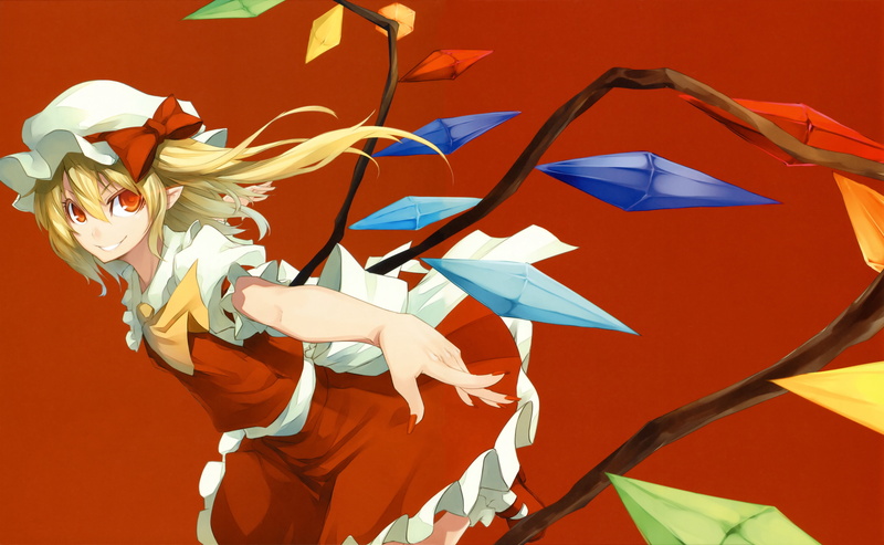patriotism, human representation, multi colored, close-up, art and craft, flag, 5K, paper, Flandre Scarlet, day, simple background, pointed ears, Touhou