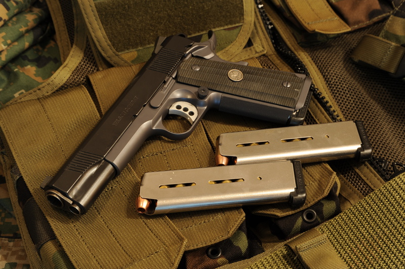 semi, magazines, pistol, weapons, gray, 4K, two, 1911a1, gun, black, Wilson Combat, automatic