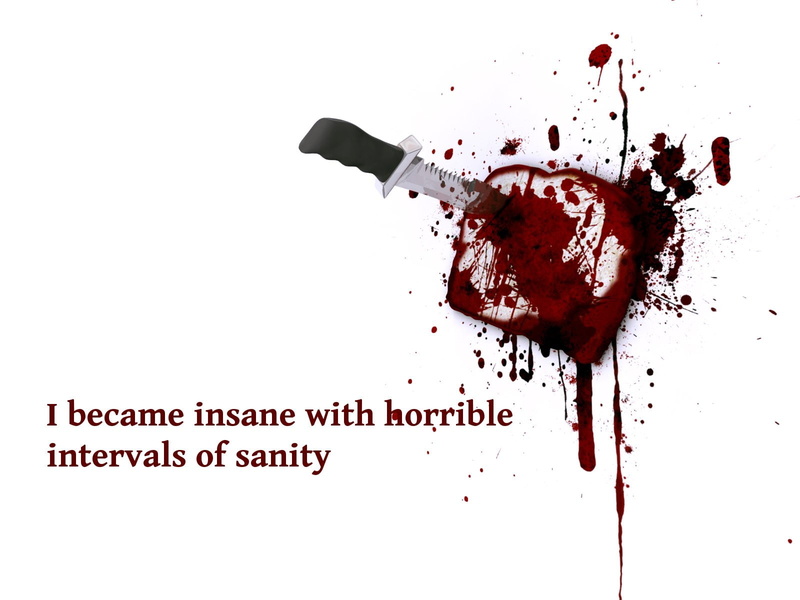 gray, Dark, knife, 720P, black, Blood, text, Quote, overlay