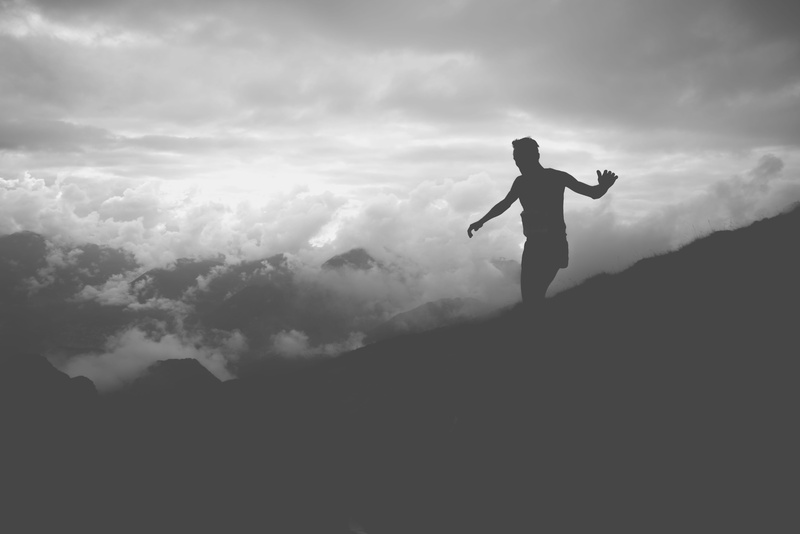 real people, mountain, tranquil scene, success, walking, copy space, hill, person, men, outdoors, people, scenics - nature, standing, dancing, day, leisure activity