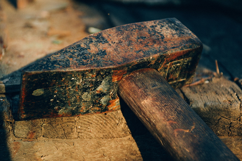 focus on foreground, close-up, run-down, equipment, no people, tool, old, timber, outdoors, hardware, textured, 5K, day, dirty, still life, old tool, abandoned