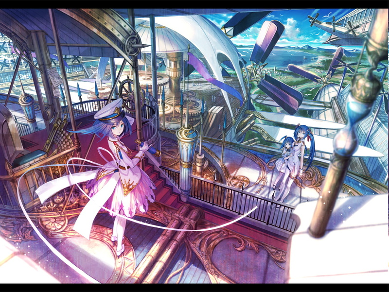 day, transportation, anime, sunlight, machinery, arts culture and entertainment, mode of transportation, railing, lighting equipment, frame, Steampunk