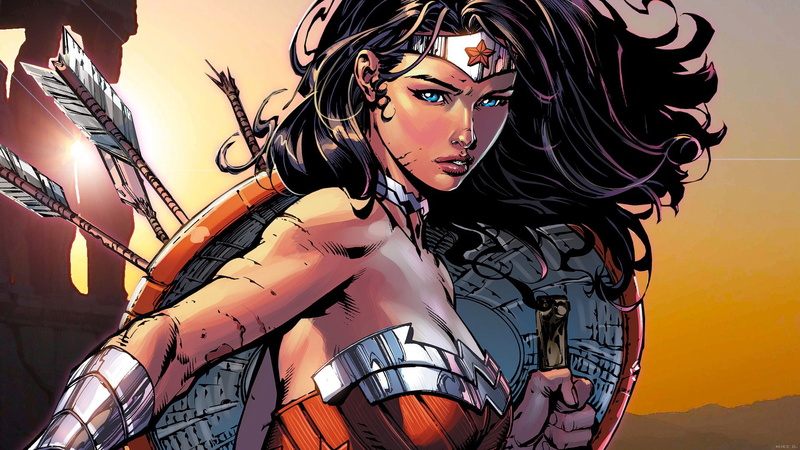 Comics, Superhero, Blue eyes, Brunette, 1080P, DC Comics, Comic, Arrow, Black hair, Beauty, Beautiful, Tiara, Amazon, Look, Hair, Hero, Arrows, Wonder Woman