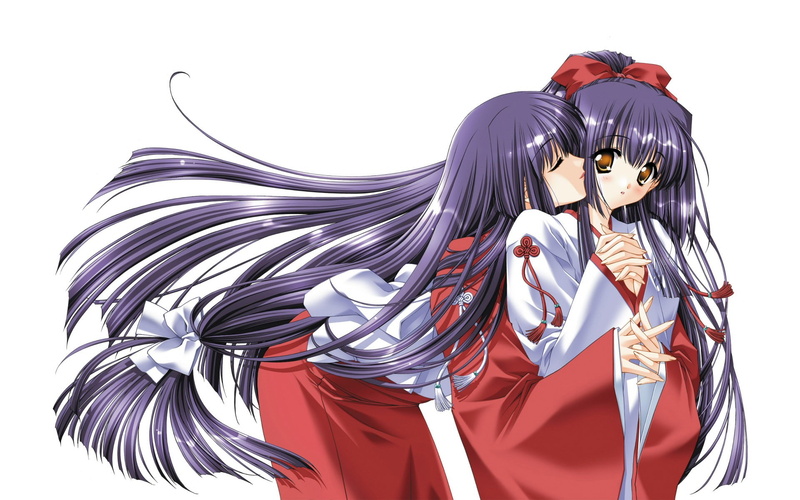 Moonlight Lady, anime girls, Kuraki Mizuna, 1080P, miko, anime