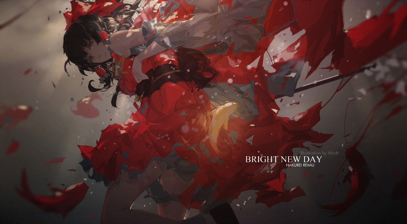 Hakurei Reimu, anime, miko, 720P, Touhou