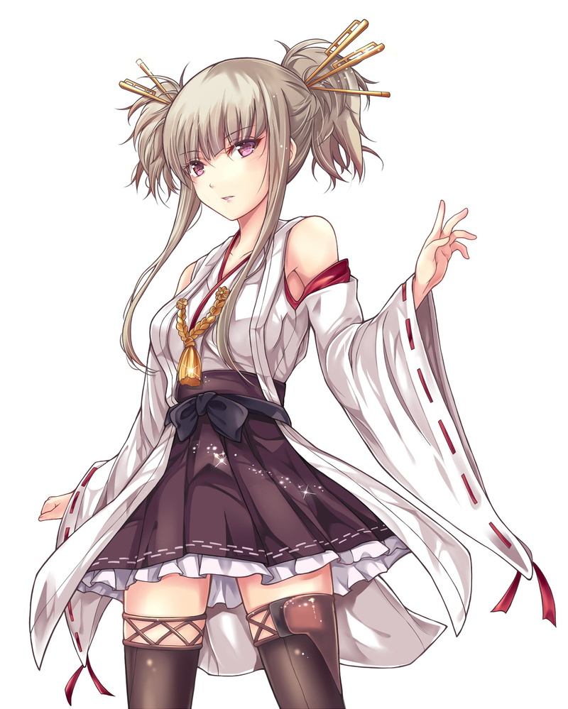 miko, Aoki Hagane no Arpeggio, Kongou (Aoki Hagane no Arpeggio), 1080P, anime girls, thigh-highs, anime