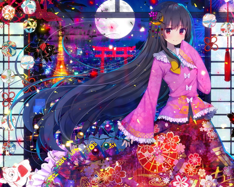 Anime, 1080P, Touhou, Kaguya Houraisan