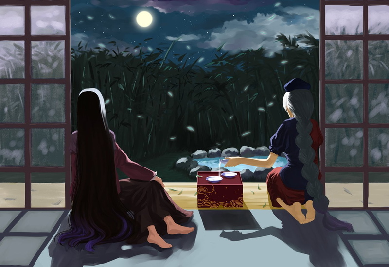 720P, Touhou, Eirin Yagokoro, Anime, Kaguya Houraisan