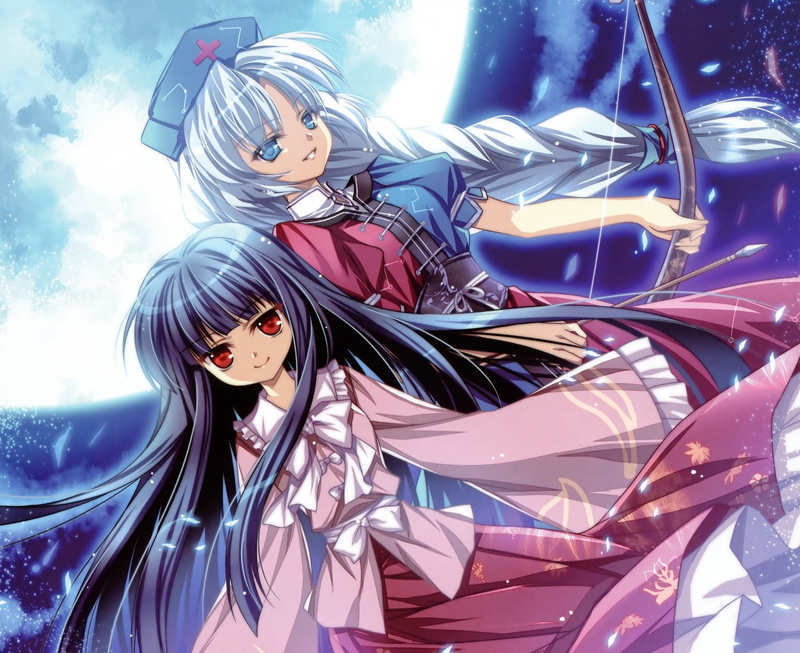 Anime, 1080P, Kaguya Houraisan, Eirin Yagokoro, Touhou