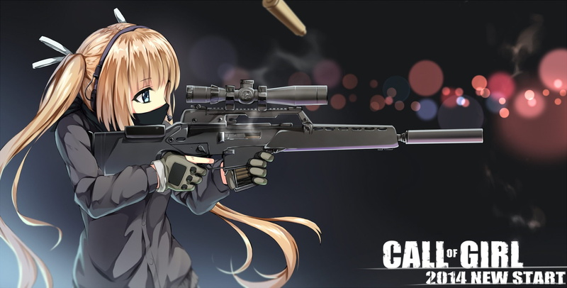 rifle, young adult, communication, women, shooting a weapon, blond hair, weapon, social issues, gun, one person, occupation, Call of girl, Yuri shoutu