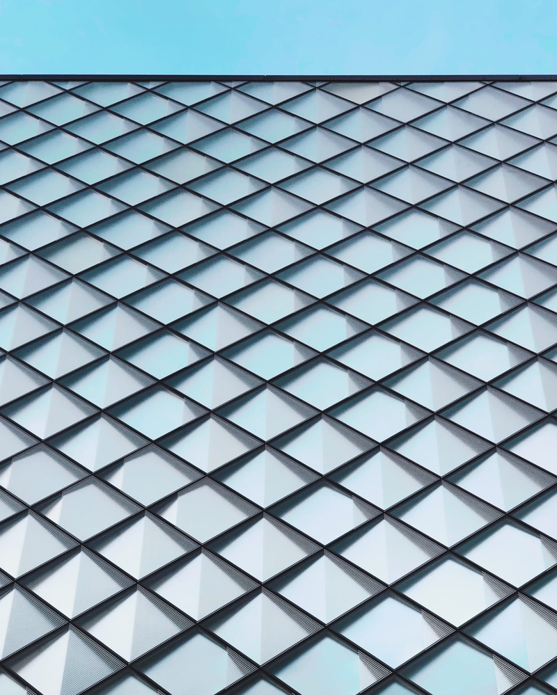 chain mail, low angle view, rug, built structure, kapelle-ufer 2, repetition, texture, building exterior, ceiling, office building, tar, germany, facade