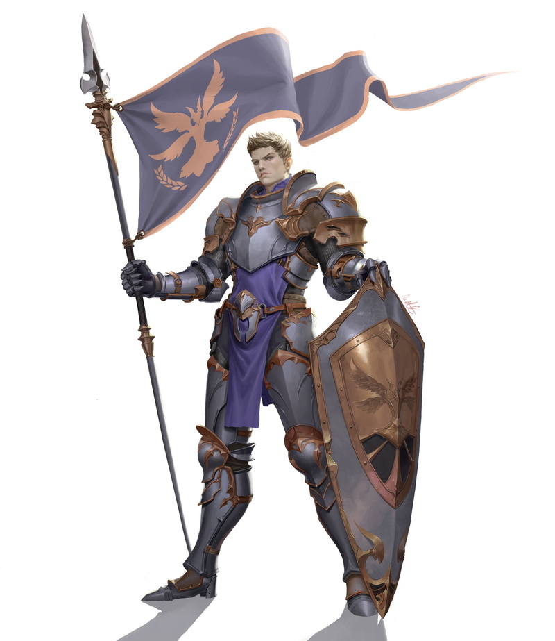 drawing, warrior, simple background, 1080P, banner, shield, spear, white background, armor, weapon, knight, flag, men, steel