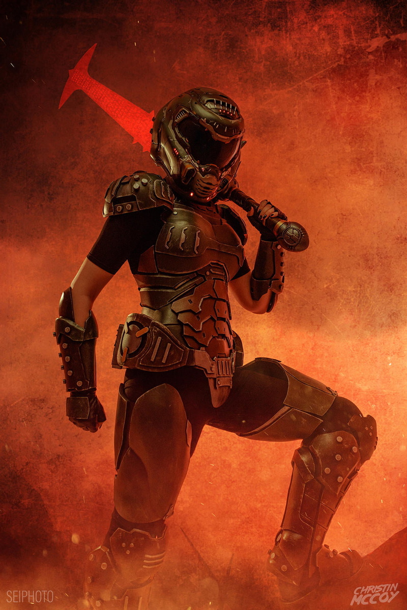 video game girls, 720P, video games, sword, girls with swords, ArtStation, video game art, fan art, standing, DOOM Eternal