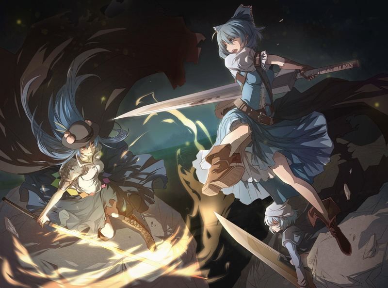 sword, creativity, nature, blue hair, real people, artist, Letty Whiterock, day, arts culture and entertainment, musician, gray, female, white, occupation